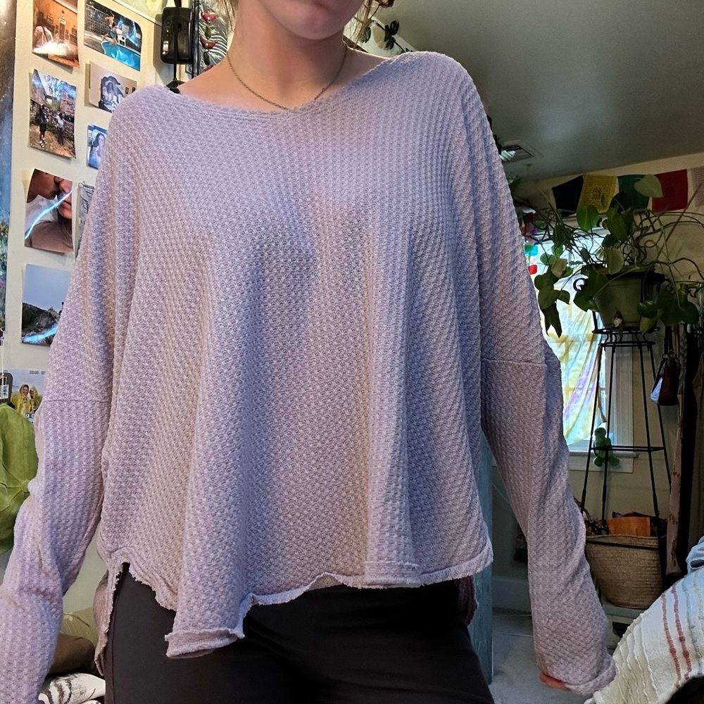 Urban Outfitters Lavender Off-the-Shoulder Sweater